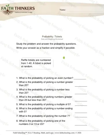 5th Grade math worksheet — Probability 2