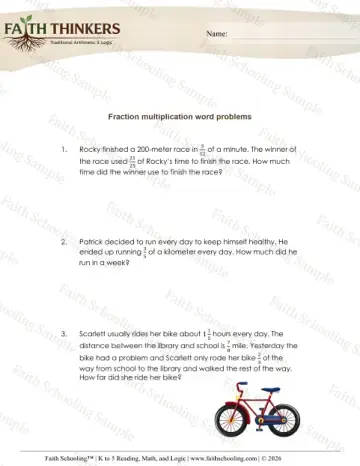 5th Grade math worksheet — Word Problems Multiplying Fractions 6