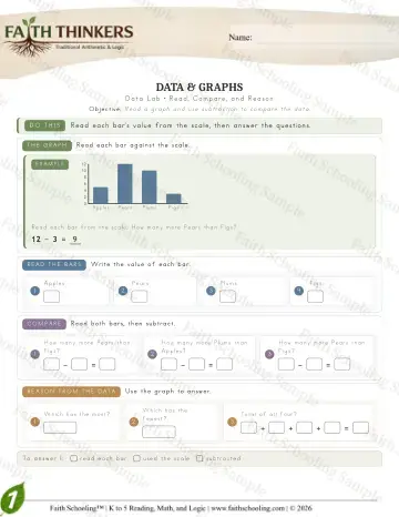 1st Grade math worksheet — Data (Practice 2)