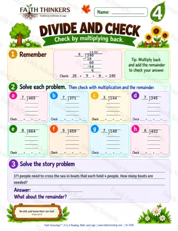 4th Grade math worksheet — Long Division Practice 5