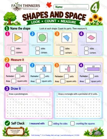 4th Grade math worksheet — Geometry Practice 6
