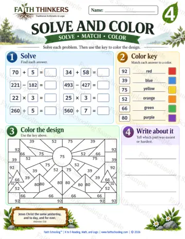 4th Grade math worksheet — Interactive & Puzzles Practice 5