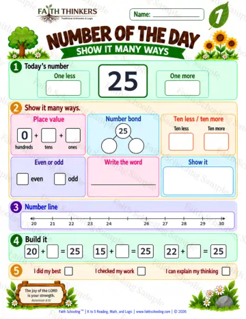 1st Grade math worksheet — Place Value Practice 7
