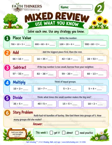 2nd Grade math worksheet — Core Skills Practice 4