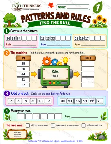 1st Grade math worksheet — Skip Counting Practice 6