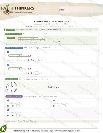 Kindergarten math worksheet — Measurement (Practice 7)