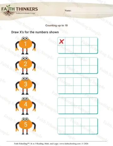 1st Grade math worksheet — Number Order and Sequence. Counting Sequence 2