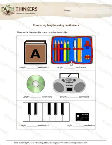 1st Grade math worksheet — Comparing and Ordering Sizes. Measurement Comparing Length Cm 2
