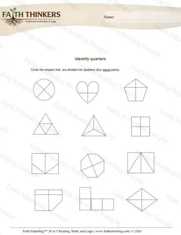 2nd Grade math worksheet — Halves, Thirds, and Quarters. Fractions Quarters 2