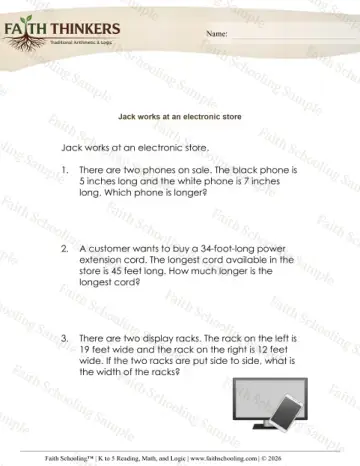 2nd Grade math worksheet — Length Word Problems 4