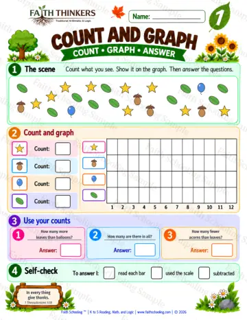 1st Grade math worksheet — Data Practice 6