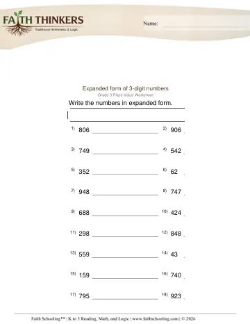 Expanded Form (Practice 1)
