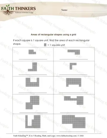 3rd Grade math worksheet — Perimeter and Area. Geometry Area Rectangular Shapes Grid 2