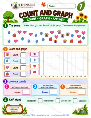 1st Grade math worksheet — Data Practice 8
