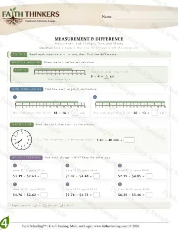 4th Grade math worksheet — Measurement (Practice 8)