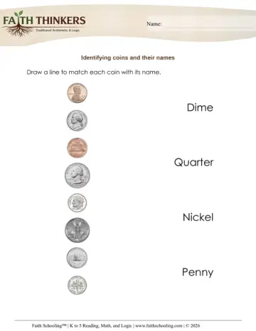 Money Match Coin to Name 1