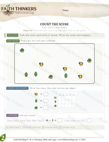 2nd Grade math worksheet — Interactive & Puzzles - Countscene (Practice 4)