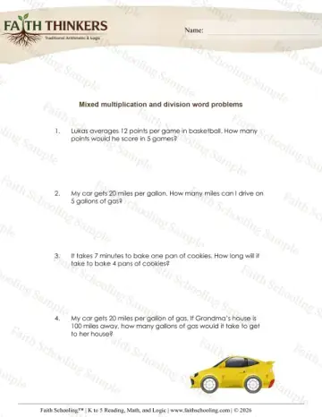 3rd Grade math worksheet — Mixed Practice. Mixed Multiplication and Division Word Problems 7