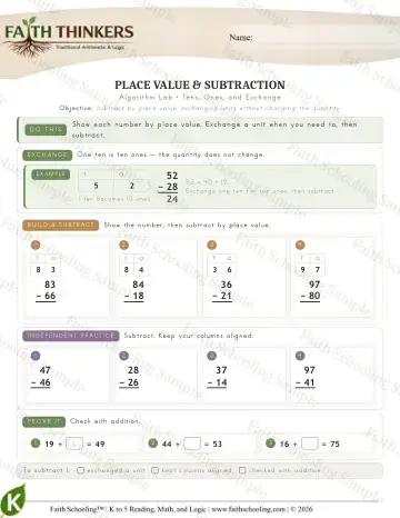 Kindergarten math worksheet — Place Value (Practice 7)