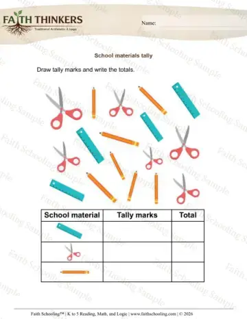 1st Grade math worksheet — Tally and Frequency. Tally Sheets 2