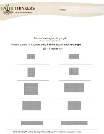 Geometry Area Rectangle Grid 1