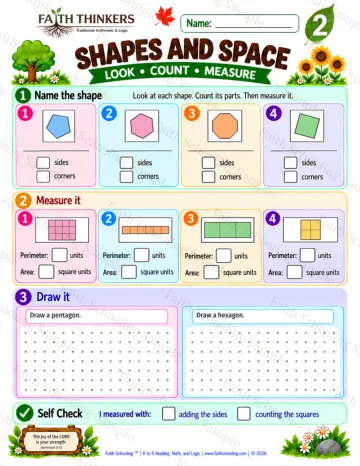 2nd Grade math worksheet — Geometry Practice 9