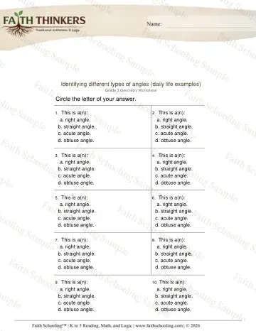 3rd Grade math worksheet — Polygons and Classifying Shapes. Geometry Classifying Angles 2