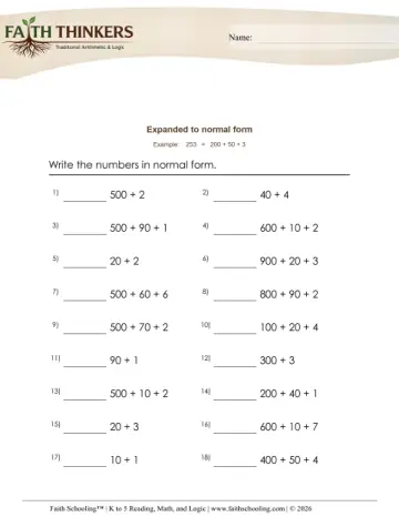 Write Number Normal Form 1