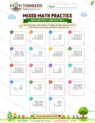 4th Grade math worksheet — Summer Mixed Practice 8