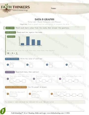 1st Grade math worksheet — Data (Practice 7)