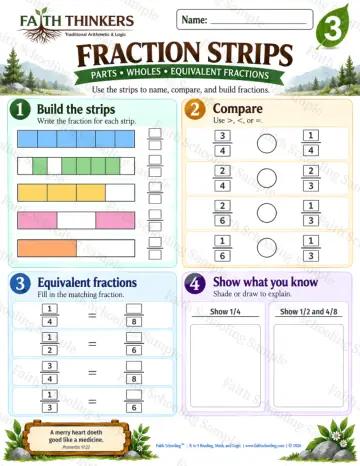 3rd Grade math worksheet — Fractions Practice 8