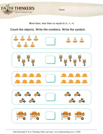 Symbols More than Less than 1