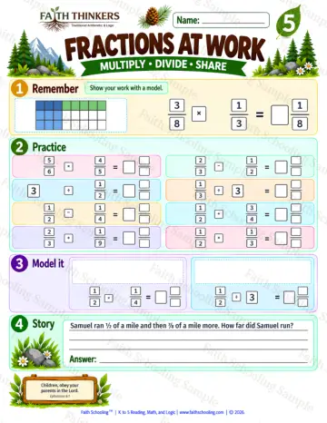 5th Grade math worksheet — Multiplying Fractions Practice 8