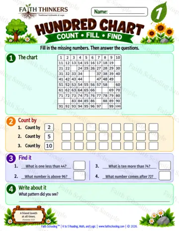 1st Grade math worksheet — Number Order and Sequence Practice 6