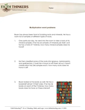 Grade 3 Math: Word Problems — worksheet preview