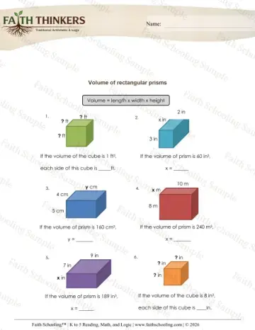 4th Grade math worksheet — Volume and Surface Area. Geometry Rectangular Prism Volume 5