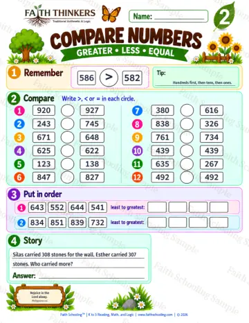 2nd Grade math worksheet — Comparing Numbers Practice 5