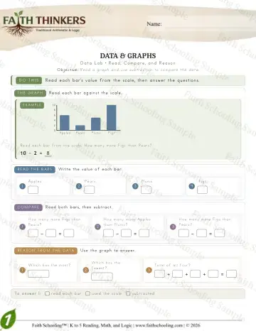1st Grade math worksheet — Data (Practice 3)