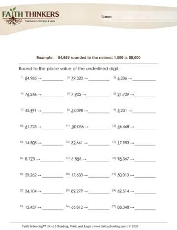 Grade 5 Math: Mixed Rounding — worksheet preview