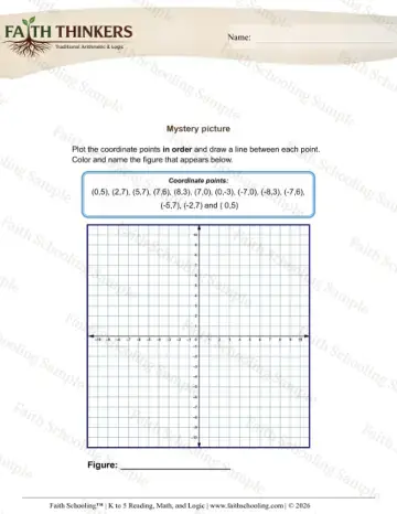 4th Grade math worksheet — Coordinate Plane. Coordinate Grid Picture 6