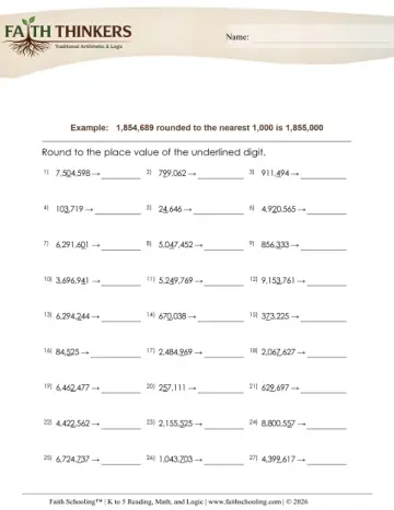 Mixed Rounding Large Numbers 1 (Practice 1)