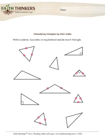 Geometry Classify Triangles Sides 2