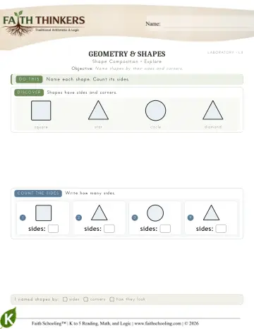 Kindergarten Math: Shape Composition — worksheet preview