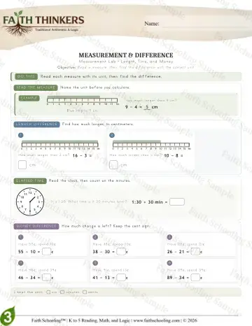 3rd Grade math worksheet — Measurement (Practice 4)