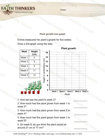 3rd Grade math worksheet — Line Graphs 5