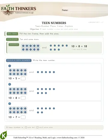 Teen Number Place Value (Practice 2)