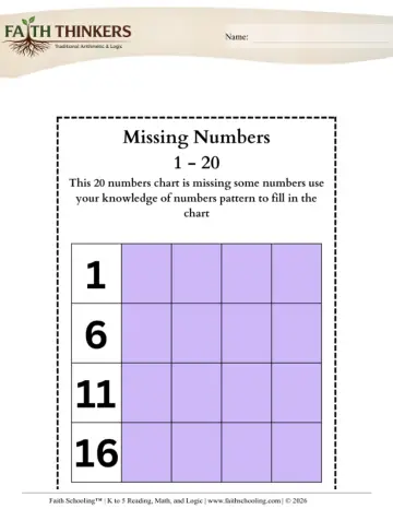Grade 3 Math: Number Patterns — worksheet preview