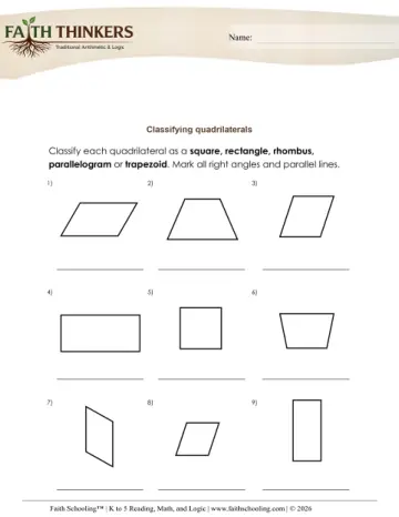 Geometry Classifying Quadrilaterals 2