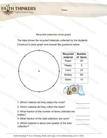3rd Grade math worksheet — Pie and Circle Graphs. Circle Graphs 8