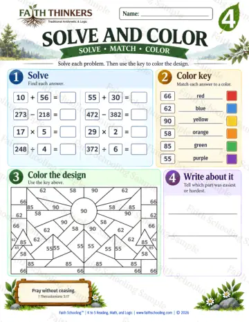 4th Grade math worksheet — Interactive & Puzzles Practice 6